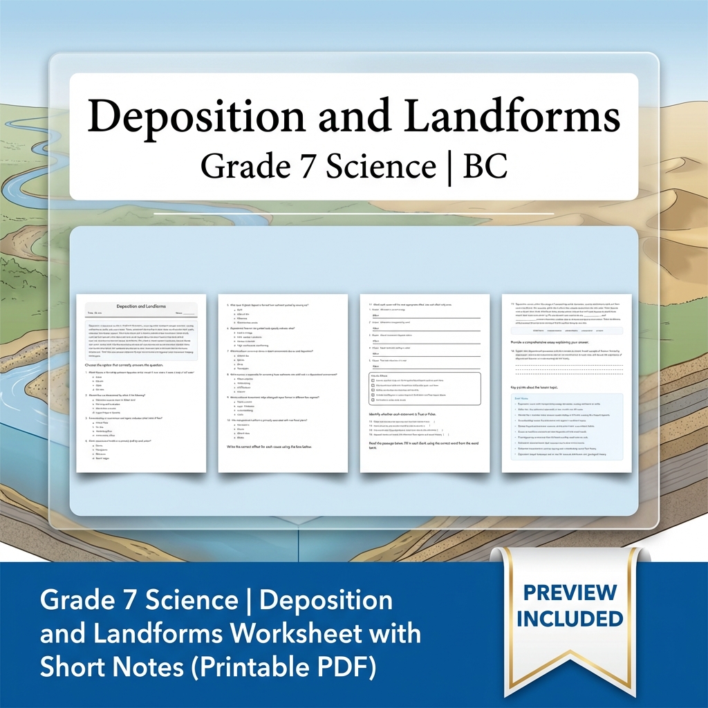 Grade 7 Science Full Year Bundle Ecosystems, Cells & Earth Processes Worksheets — included worksheet 9