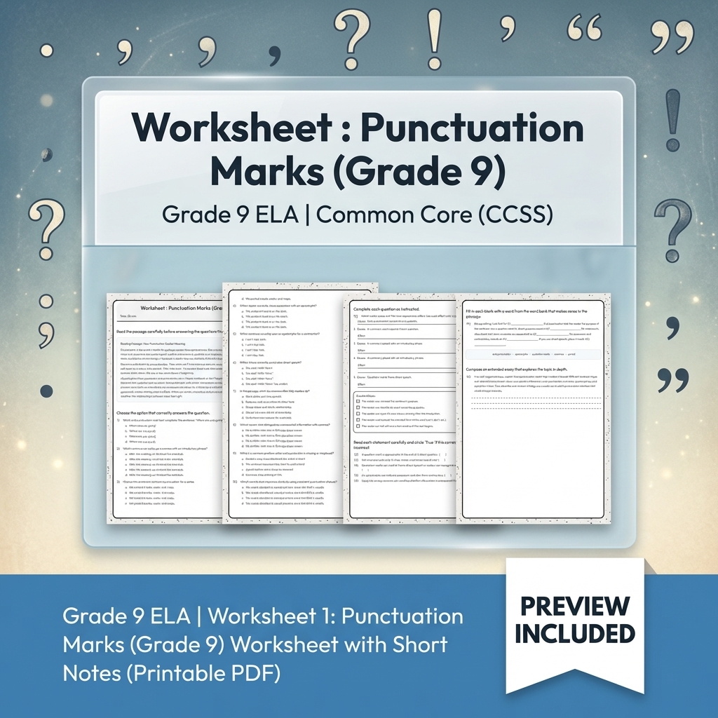 Grade 9 ELA Text Evidence, Argument, and Language Full-Year Bundle CCSS — included worksheet 7