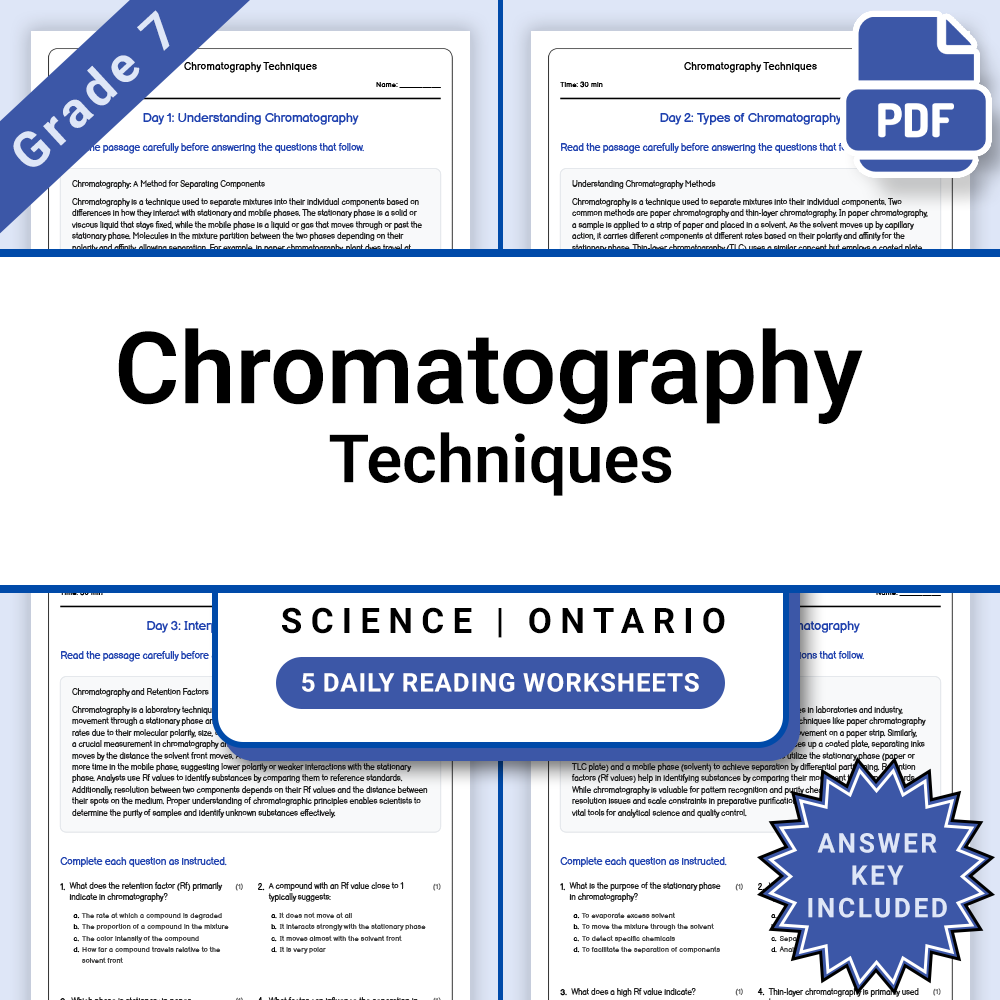 Grade 7 Science Lesson Group | Ontario Framework Worksheets Bundle — included worksheet 3