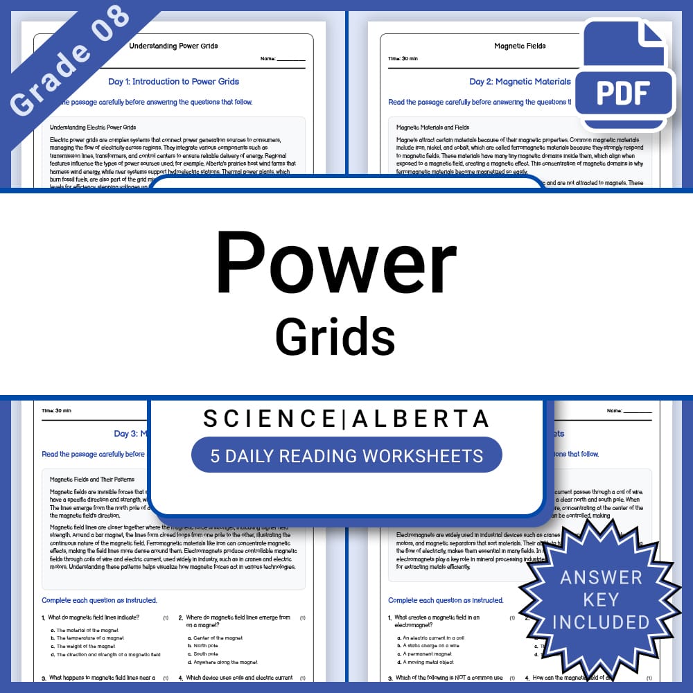 Grade 8 Science Lesson Bundle — Electricity, Circuits & Energy — included worksheet 5