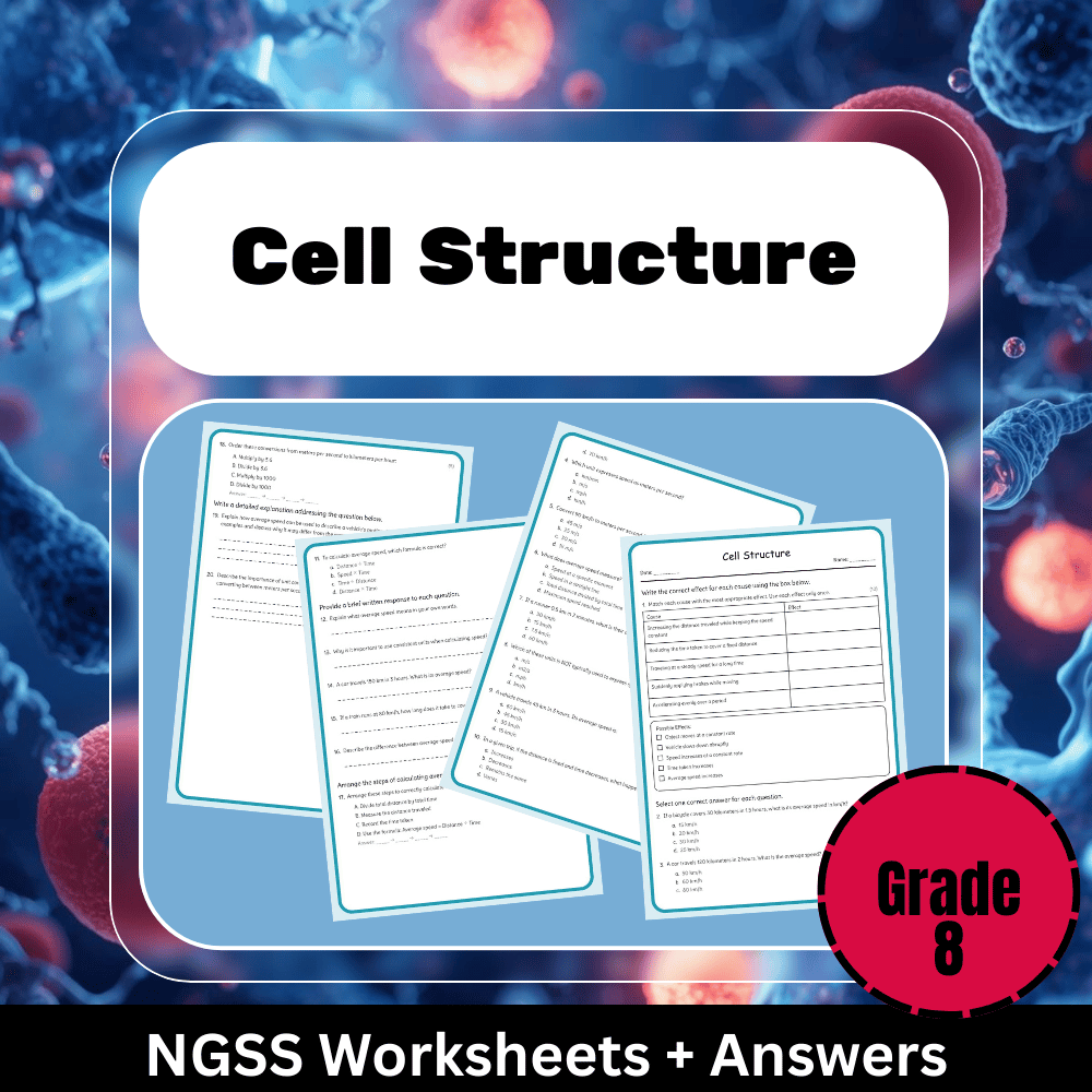 Grade 8 Science Unit: Cell & Organ Systems Worksheets Pack (NGSS Aligned) — included worksheet 2