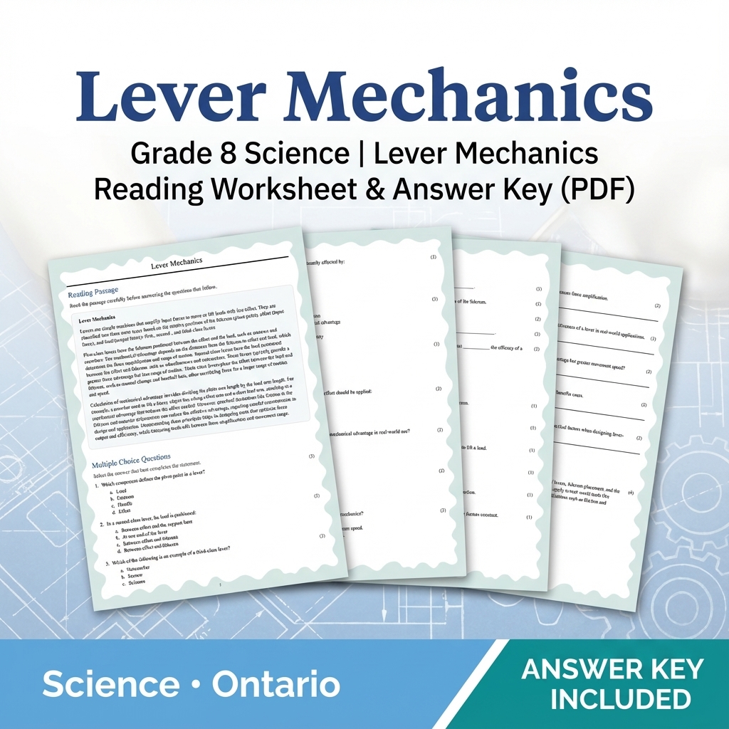 Grade 8 Science Worksheets Bundle | Biology, Physics & Earth Science Resources — included worksheet 14
