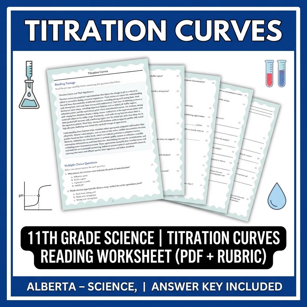 11th Grade Science | Titration Curves Reading Worksheet (PDF + Rubric)