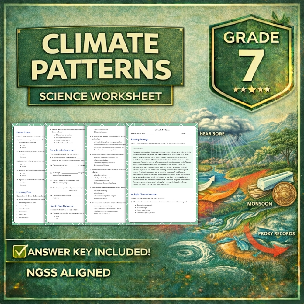 Grade 7 Science Bundle | Earth Systems & Processes NGSS (Worksheet Pack) — included worksheet 1