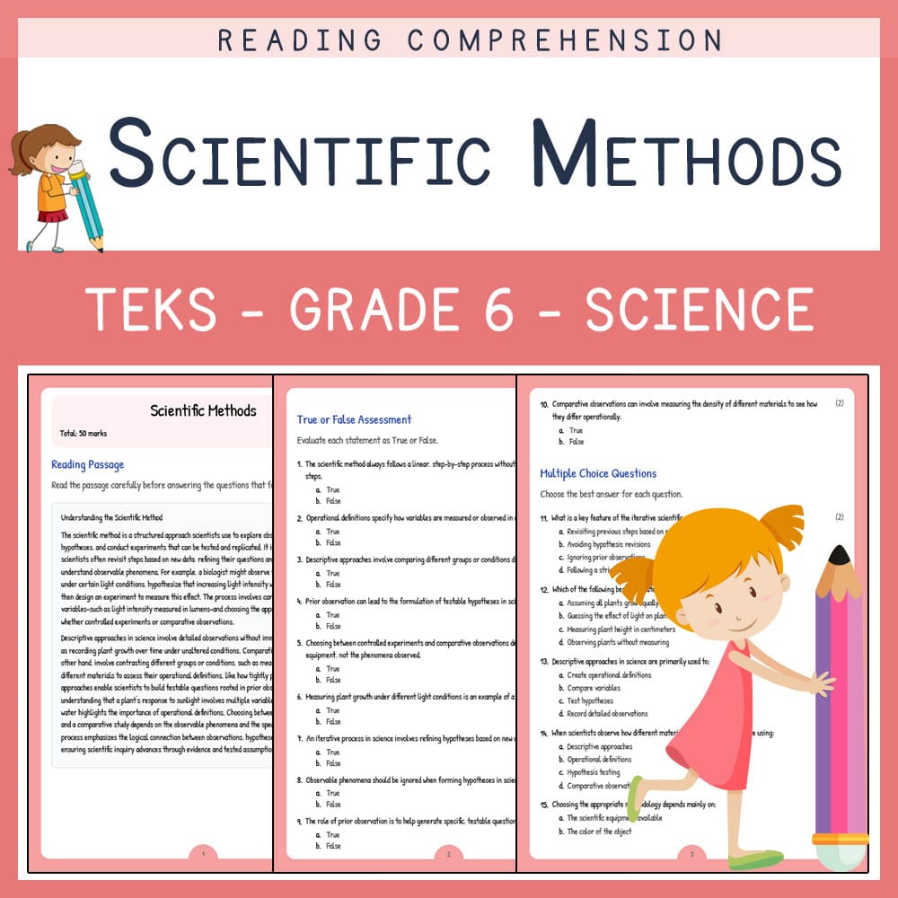 Grade 6 Science worksheet elena worksheet — Grade 6 Science | Scientific Methods Worksheet | TEKS Alligned — page 1