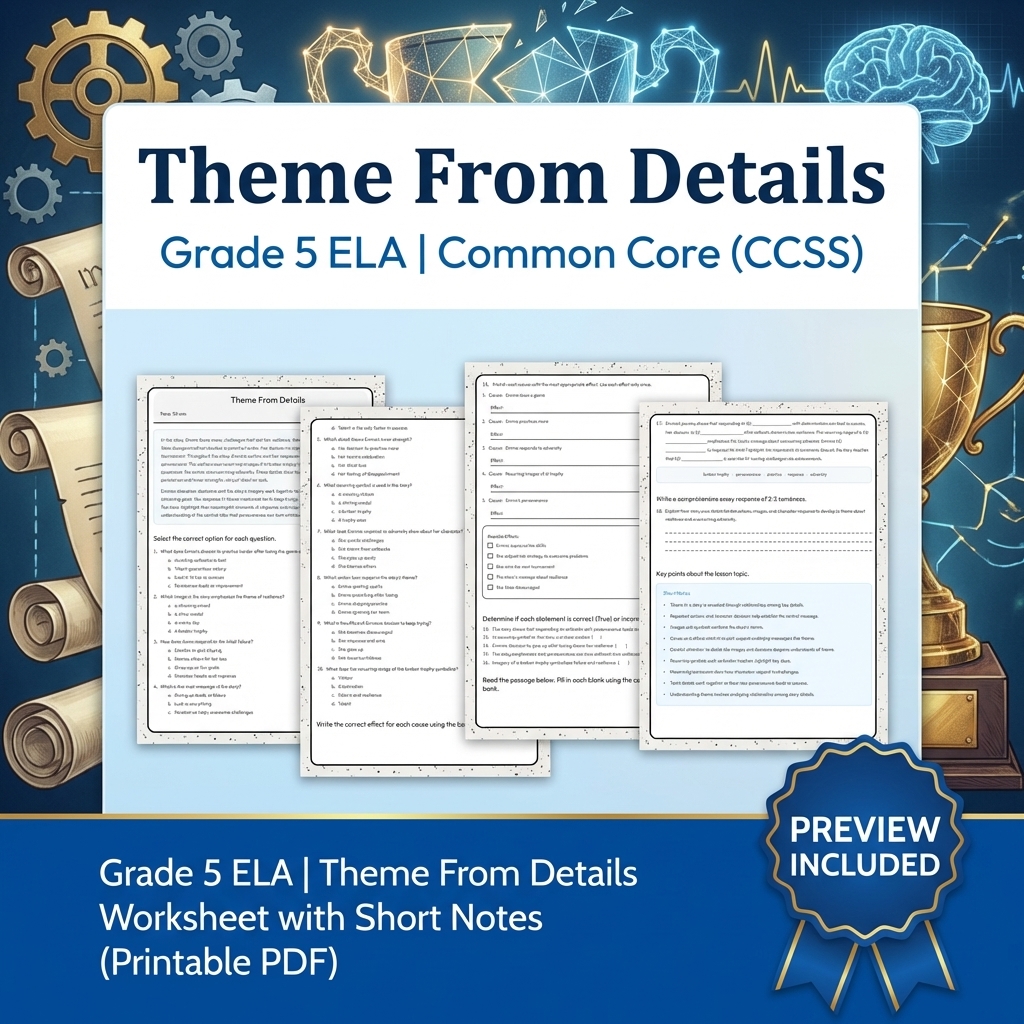 Grade 5 Text Evidence, Writing, and Language ELA Full-Year Bundle — included worksheet 8
