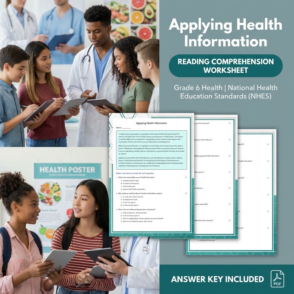 Grade 6 Health Unit Bundle | Access & Evaluate Health Information Worksheets — included worksheet 1