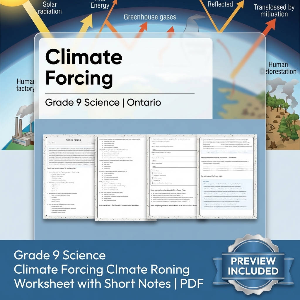 Grade 9 Science Lesson Group Bundle | Ontario Curriculum Worksheets — included worksheet 5