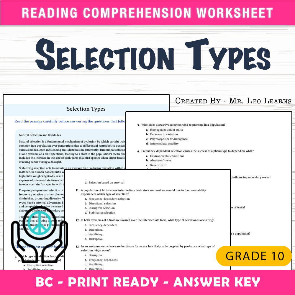 Grade 10 Science worksheet mcq paper worksheet — Grade 10 Science — Worksheet MCQ Paper for Selection Types — page 1