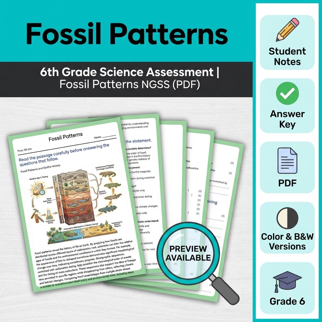 Grade 6 Science Full Year Bundle | NGSS Assessment Resources (Printable) — included worksheet 8