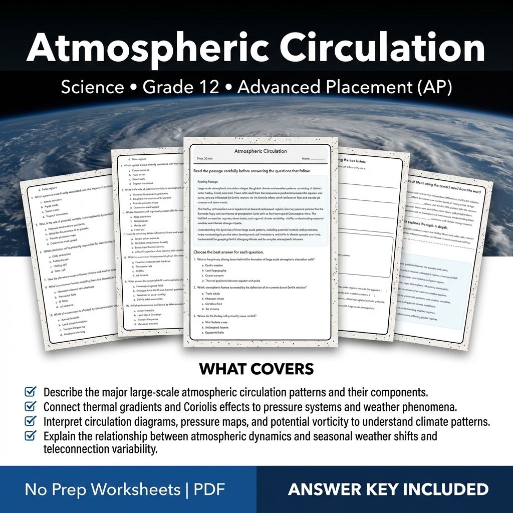 Grade 12 Science Unit Worksheets Pack | Earth's Systems & Surface Processes — included worksheet 3