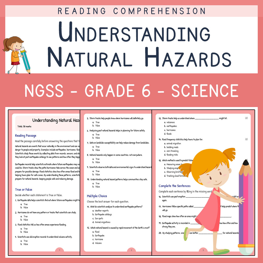 Grade 6 Science worksheets for primary grades worksheet — Grade 6 Science | Understanding Natural Hazards Worksheet (PDF)…