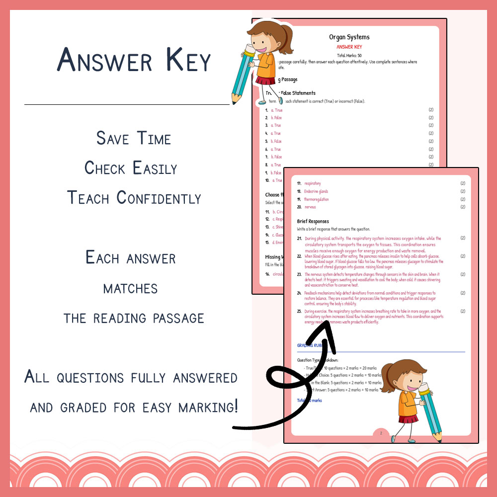 Grade 8 Science worksheet worksheet — Grade 8 Science | Organ Systems Worksheet (PDF + Answer Key) for NGSS Alignment — pa…
