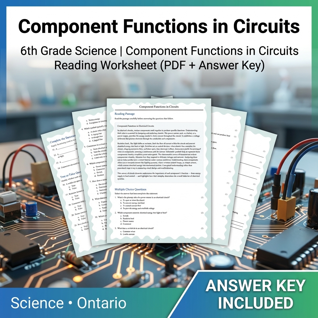 Grade 6 Science – Ecology, Circuits, Astronomy & More (PDF + Answer Key ) — included worksheet 11