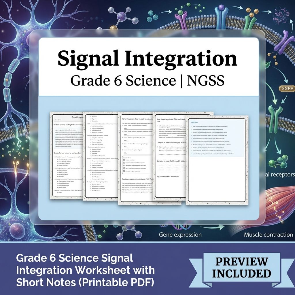 Grade 6 Science NGSS From Molecules to Organisms: Structures & Processes — included worksheet 2