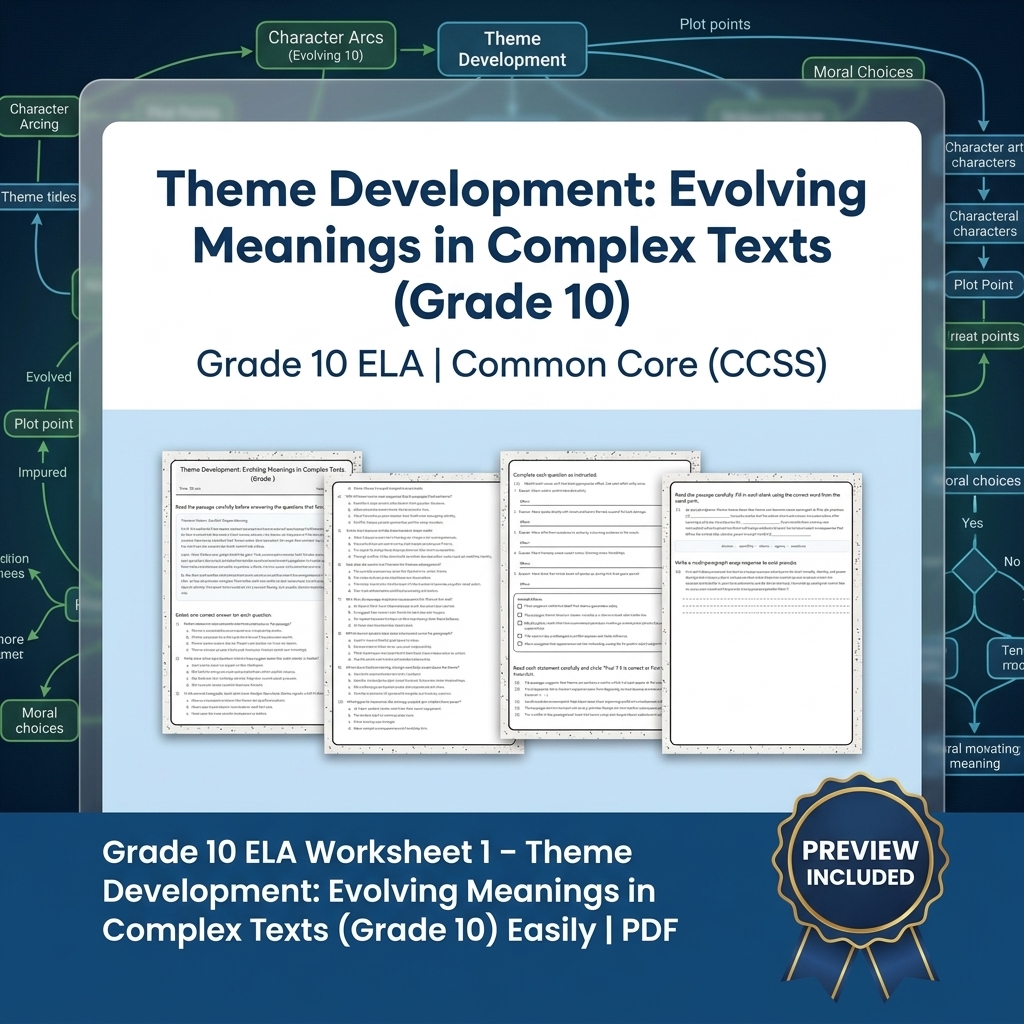 Grade 10 Source Integration & Writing Skills ELA Full-Year Bundle (CCSS) — included worksheet 10