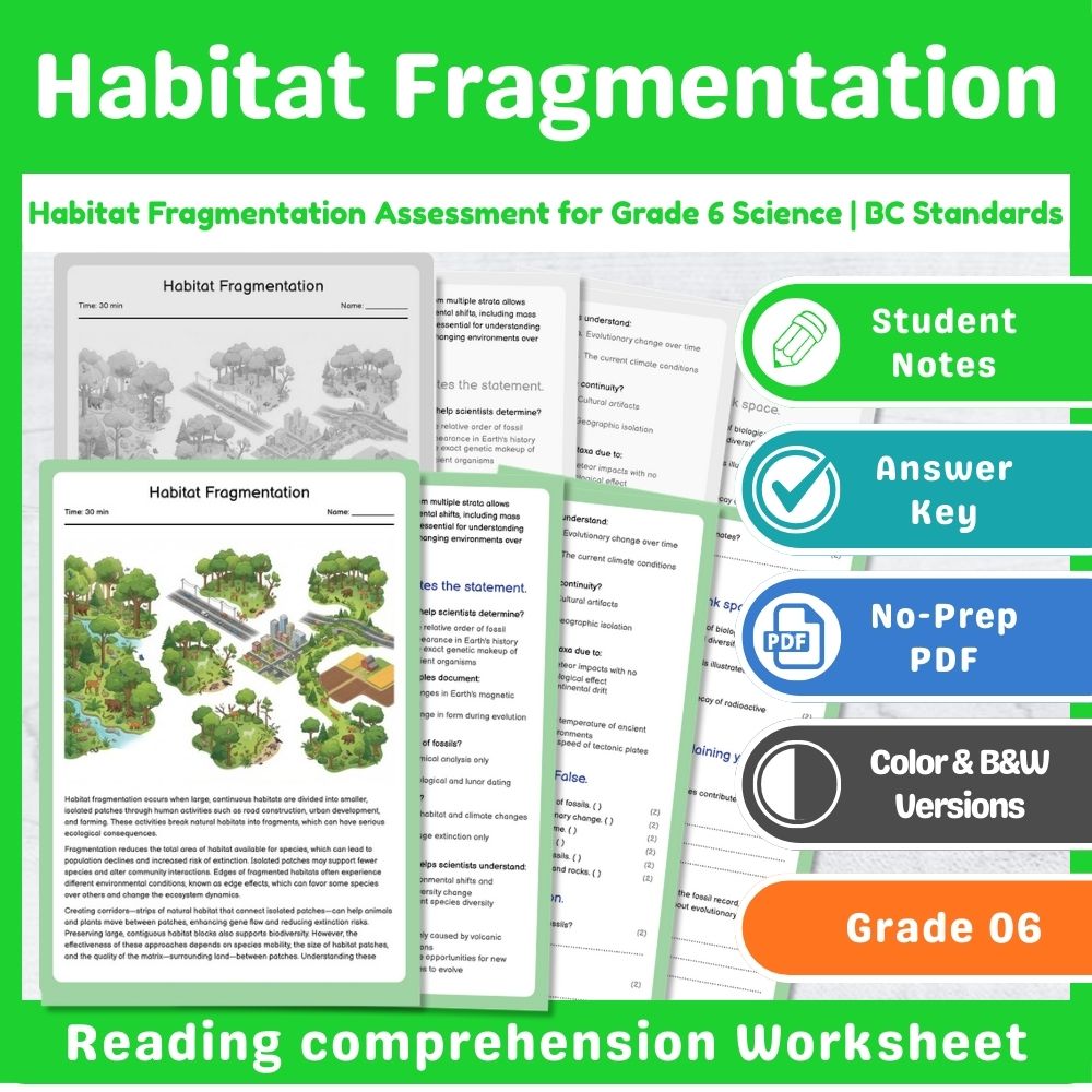 Grade 6 Science – Ecosystems Assessment & Ecology Lesson Bundle | Standards-Aligned — included worksheet 3