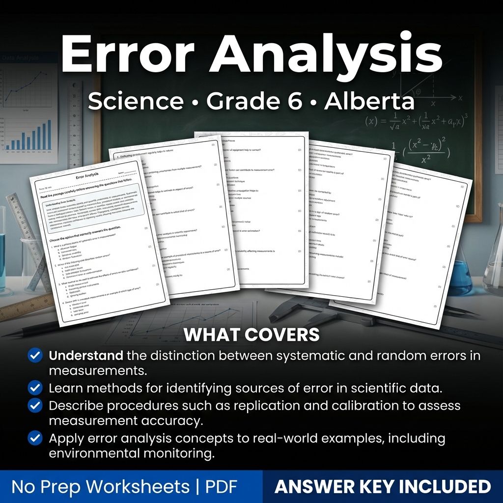 Error Analysis Worksheet - Grade 6 Science | Alberta Standards
