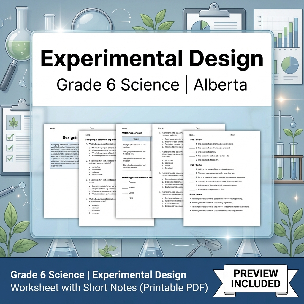 Grade 6 Science Alberta | 60-Worksheet Comprehensive Science Bundle  — included worksheet 22