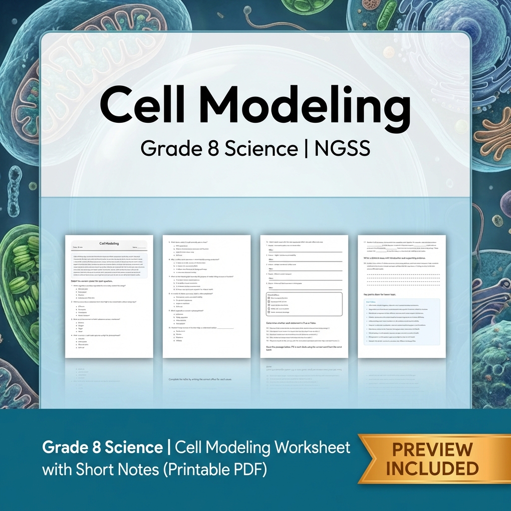 Grade 8 Science Unit | From Molecules to Organisms Structures & Processes (NGSS) — included worksheet 3