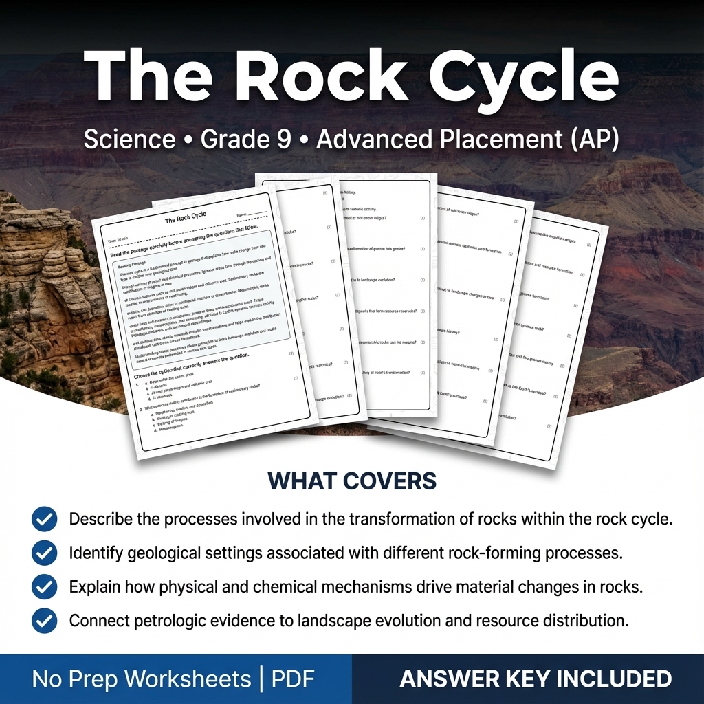 Grade 9 Science Worksheets Bundle | Physics, Earth Science & Biology  — included worksheet 11