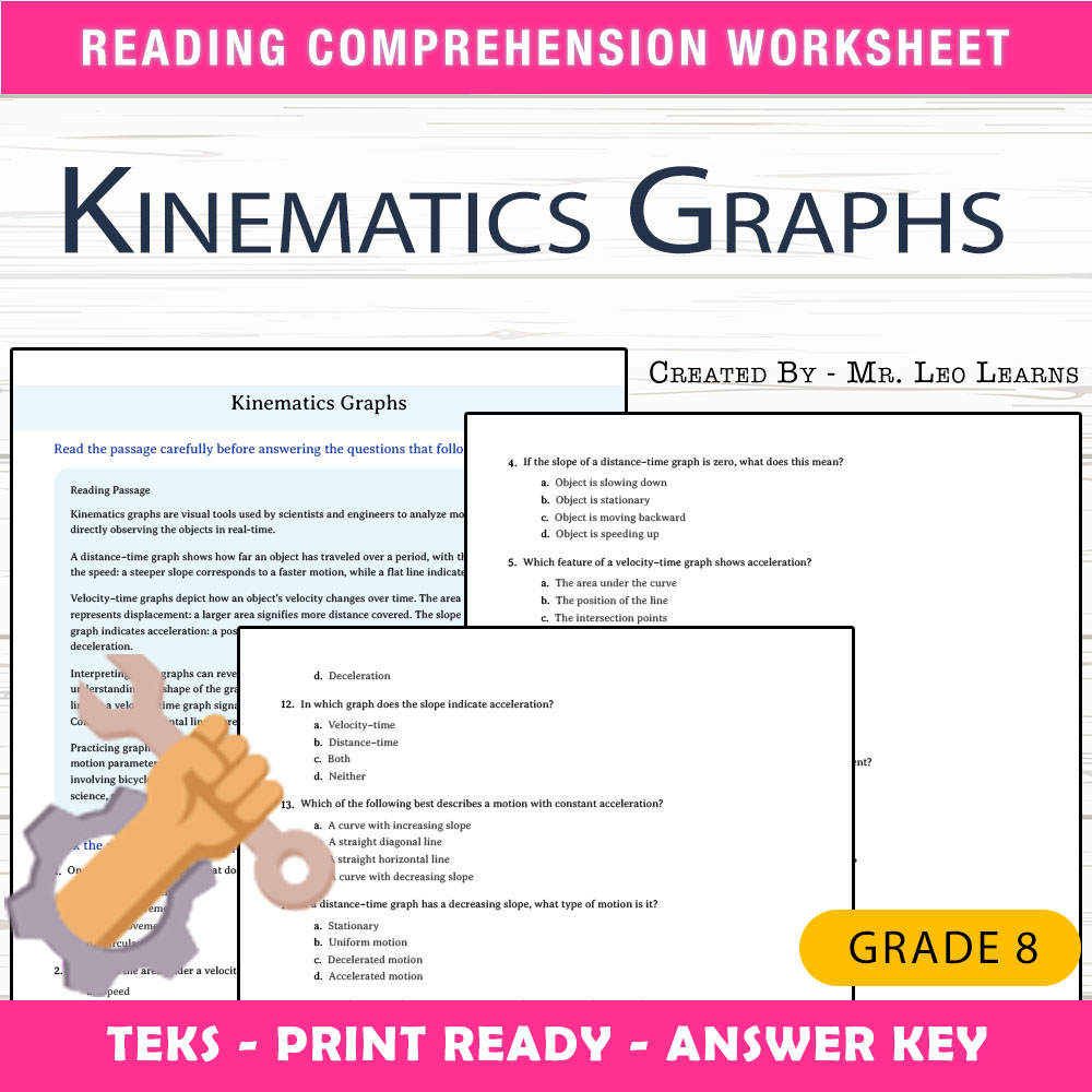 Grade 8 Science worksheet worksheet — Grade 8 Science — Kinematics Graphs Worksheet for Mastery — page 1