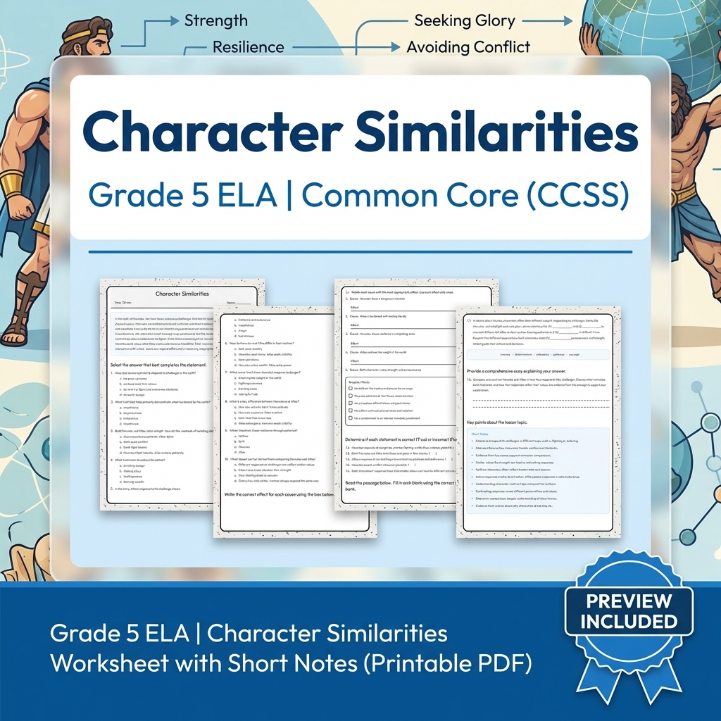Grade 5 Text Evidence, Writing, and Language ELA Full-Year Bundle — included worksheet 9