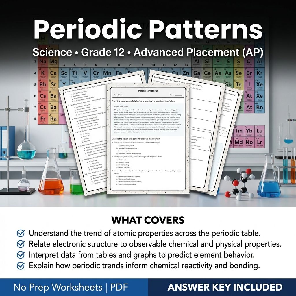 Grade 12 Science Unit Worksheet Bundle – Advanced Chemistry Concepts & Topics — included worksheet 4