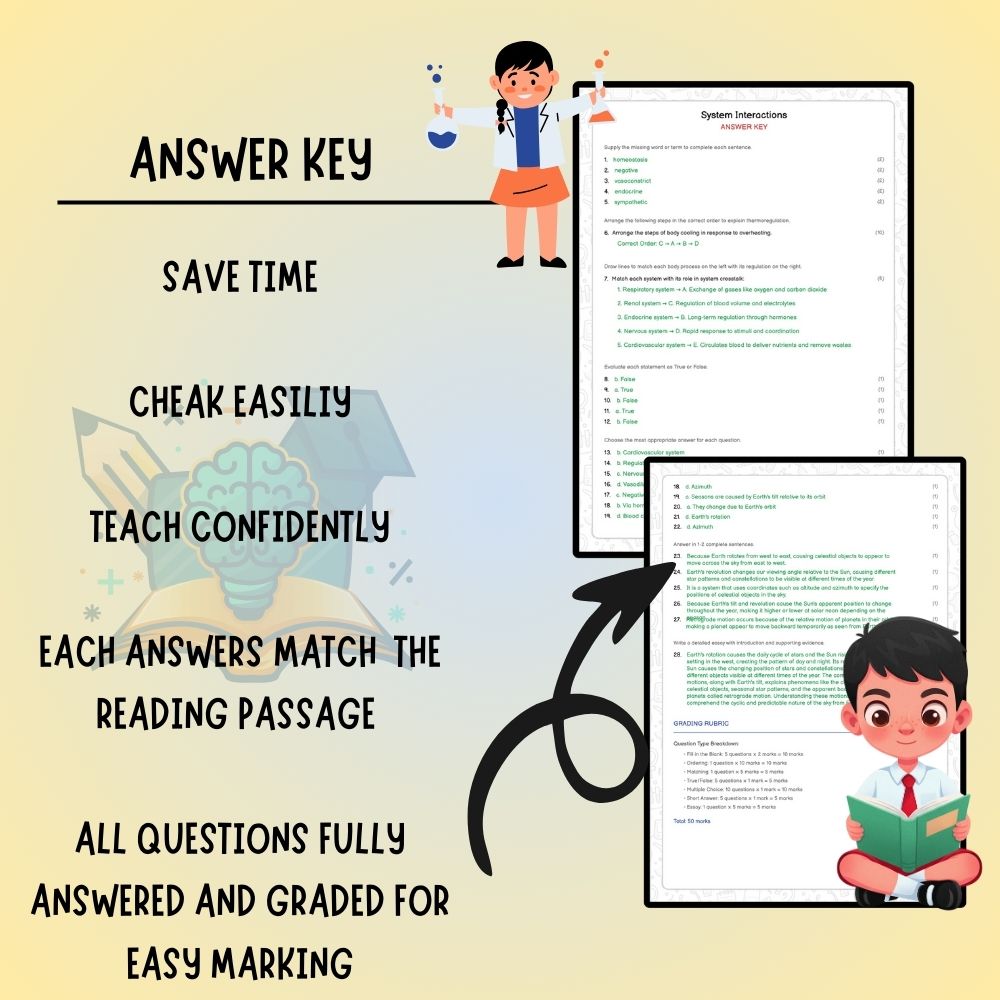 Grade 9 Science worksheet worksheet — Grade 9 Science – System Interactions Worksheet (Answer Key) | Ontario Standard — pa…