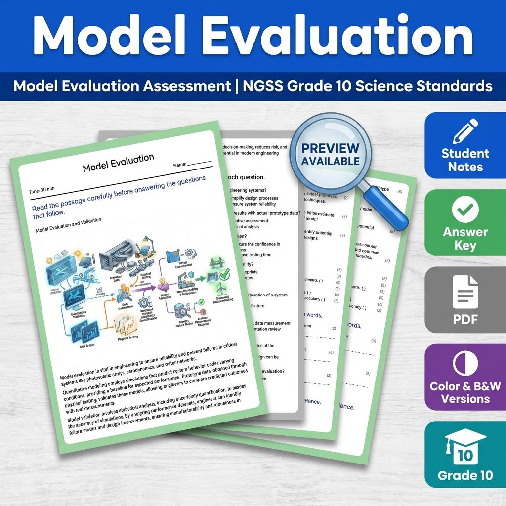Model Evaluation Assessment | NGSS Grade 10 Science Standards