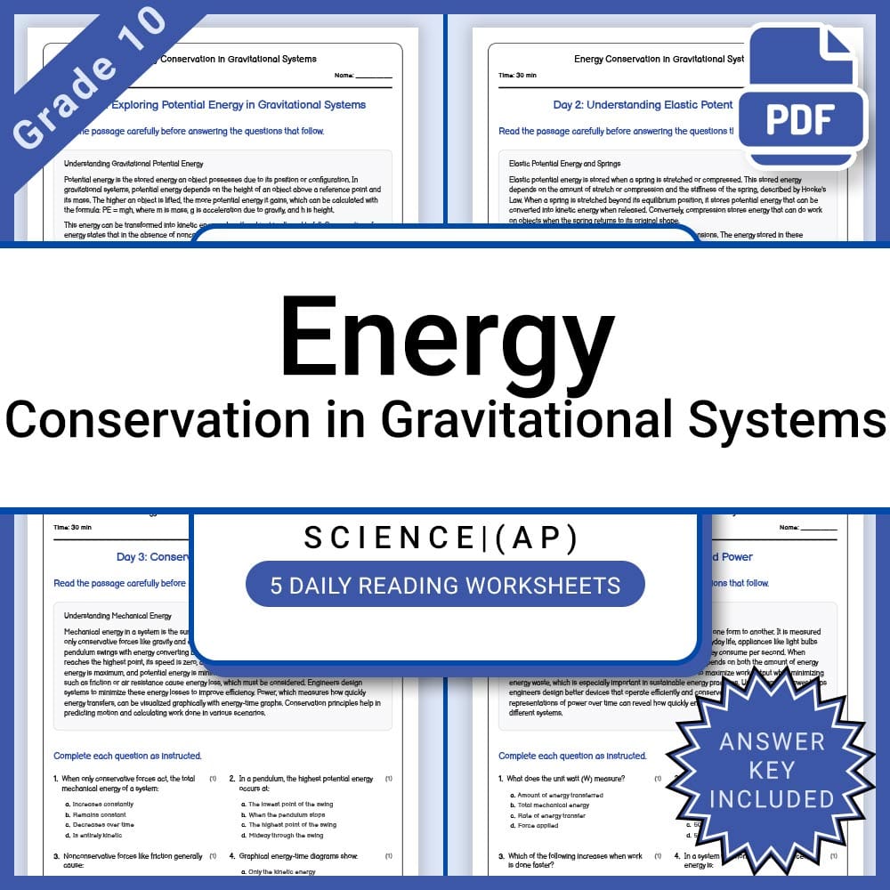 Grade 10 Science Lesson Group | AP Physics & Solar System Topics | Lesson Bundle — included worksheet 2