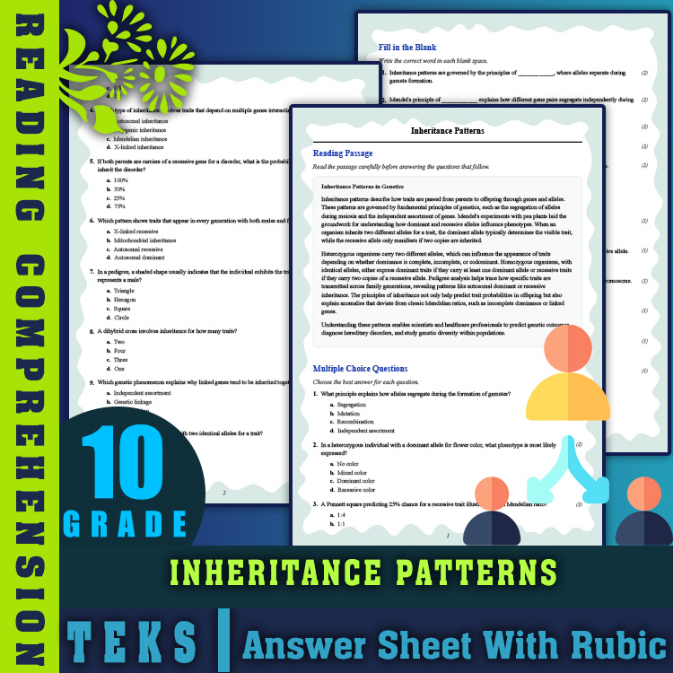 Grade 10 Science reading worksheets worksheet — 10th Grade Science | Inheritance Patterns Reading Worksheet (PDF & Answer…