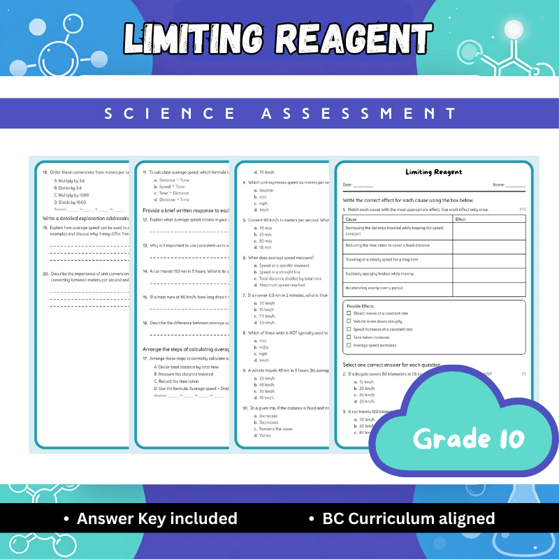 Grade 10 Science science 1 worksheet — Grade 10 Science | Limiting Reagent Worksheet (Answer Key) – BC Standards