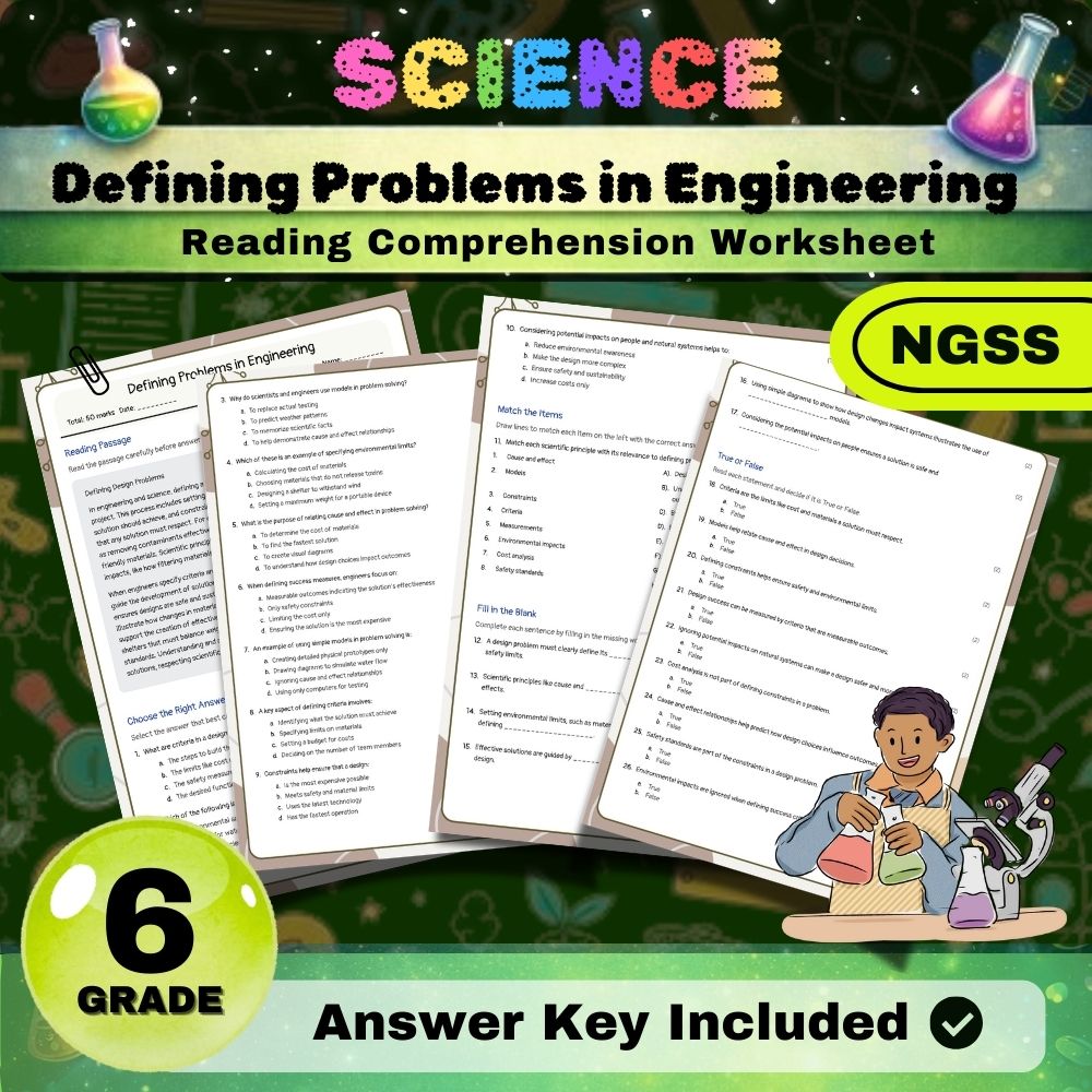 Grade 6 Science Worksheets Bundle | NGSS-Aligned — included worksheet 17