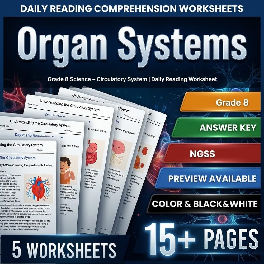 Grade 8 Science – Circulatory System | Daily Reading Worksheet