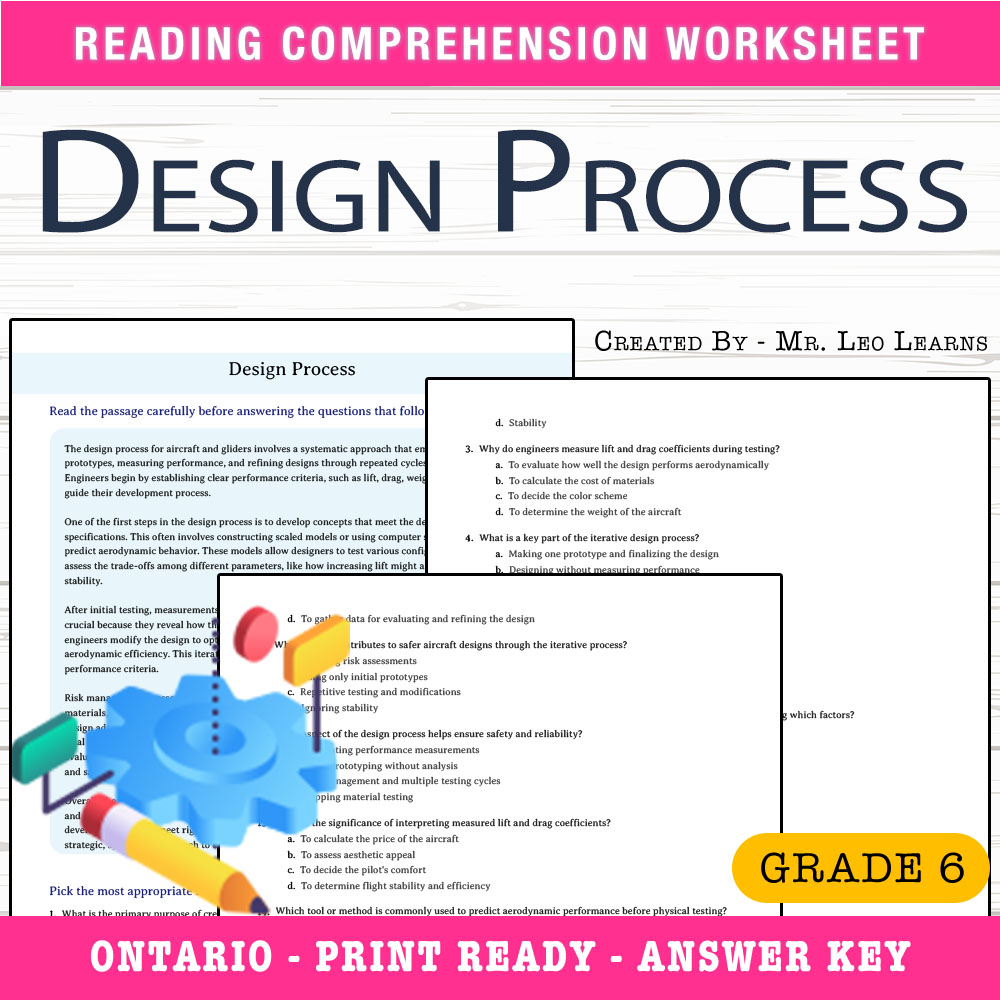 Grade 6 Science worksheet worksheet — Grade 6 Science – Design Process Worksheet for Mastering Engineering Concepts — page 1