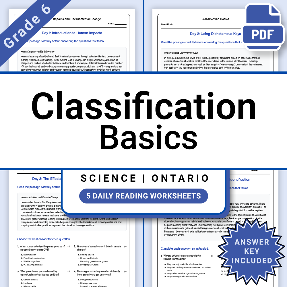 Grade 6 Science Biodiversity Lesson Bundle – Ecosystems and Conservation — included worksheet 7