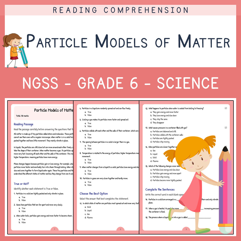 Grade 6 Science worksheets for primary grades worksheet — Grade 6 Science | Particle Models of Matter Worksheet (PDF) | NG…
