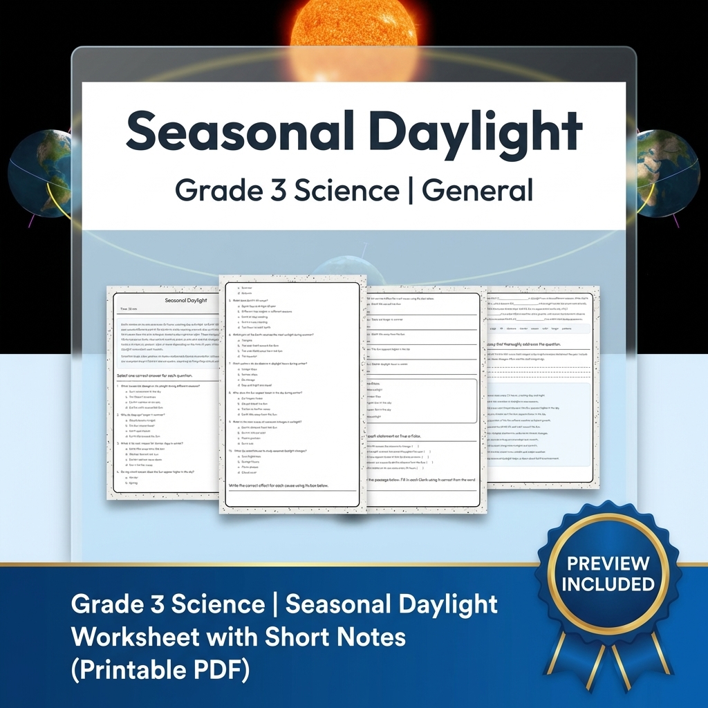 Grade 3 Science Full Year Bundle | Comprehensive Curriculum Resources — included worksheet 12