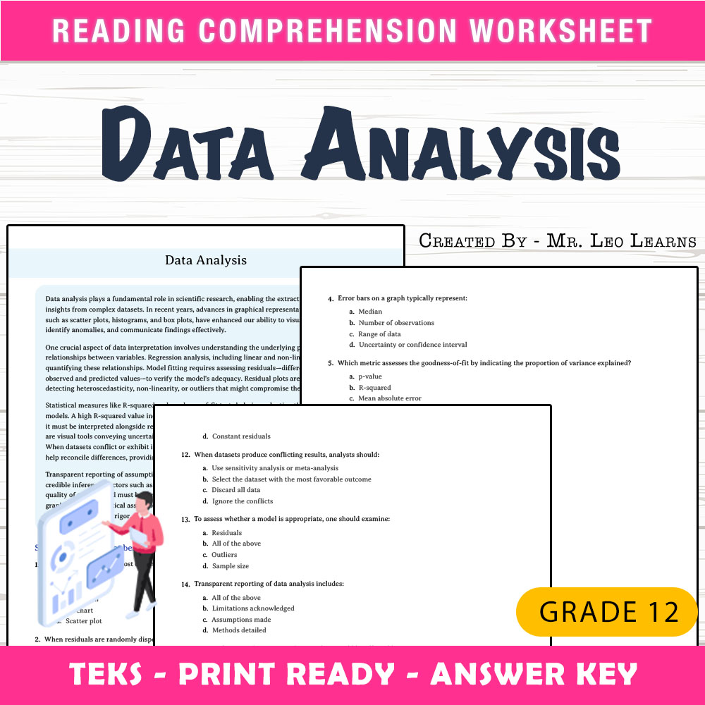 Grade 12 Science worksheet mcq paper worksheet — Grade 12 Science | Data Analysis Multiple Choice Worksheet for Mastery —…