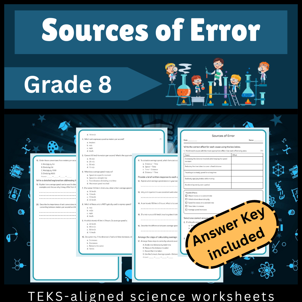 Grade 8 Science Worksheet Bundle | Ecosystems, Matter, Motion & More (TEKS Aligned) — included worksheet 17