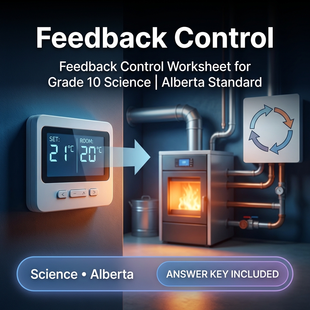 Feedback Control Worksheet for Grade 10 Science | Alberta Standard