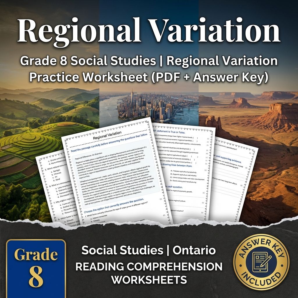 Grade 8 Social Studies Bundle – Regional Economies & Human–Environment Skills — included worksheet 3