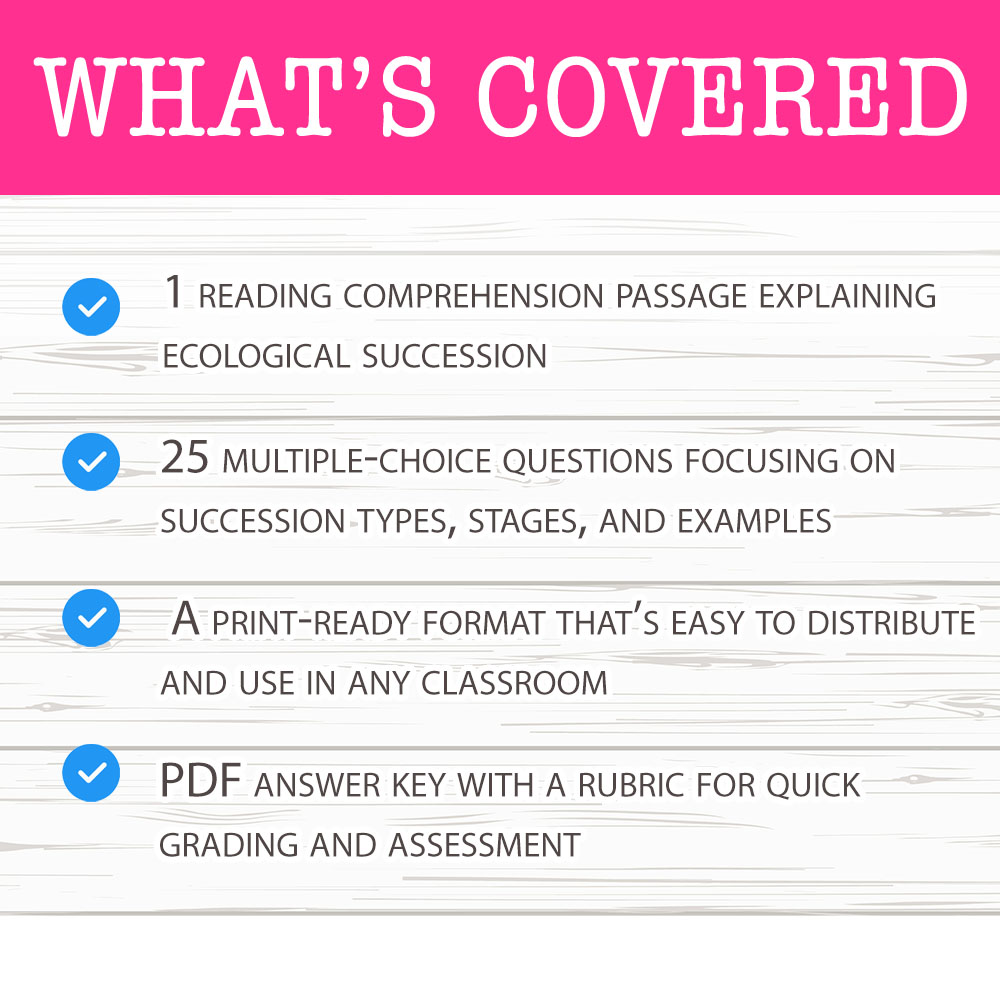 Grade 6 Science worksheet mcq paper worksheet — Grade 6 Science — Succession Patterns Worksheet MCQ Paper — page 2