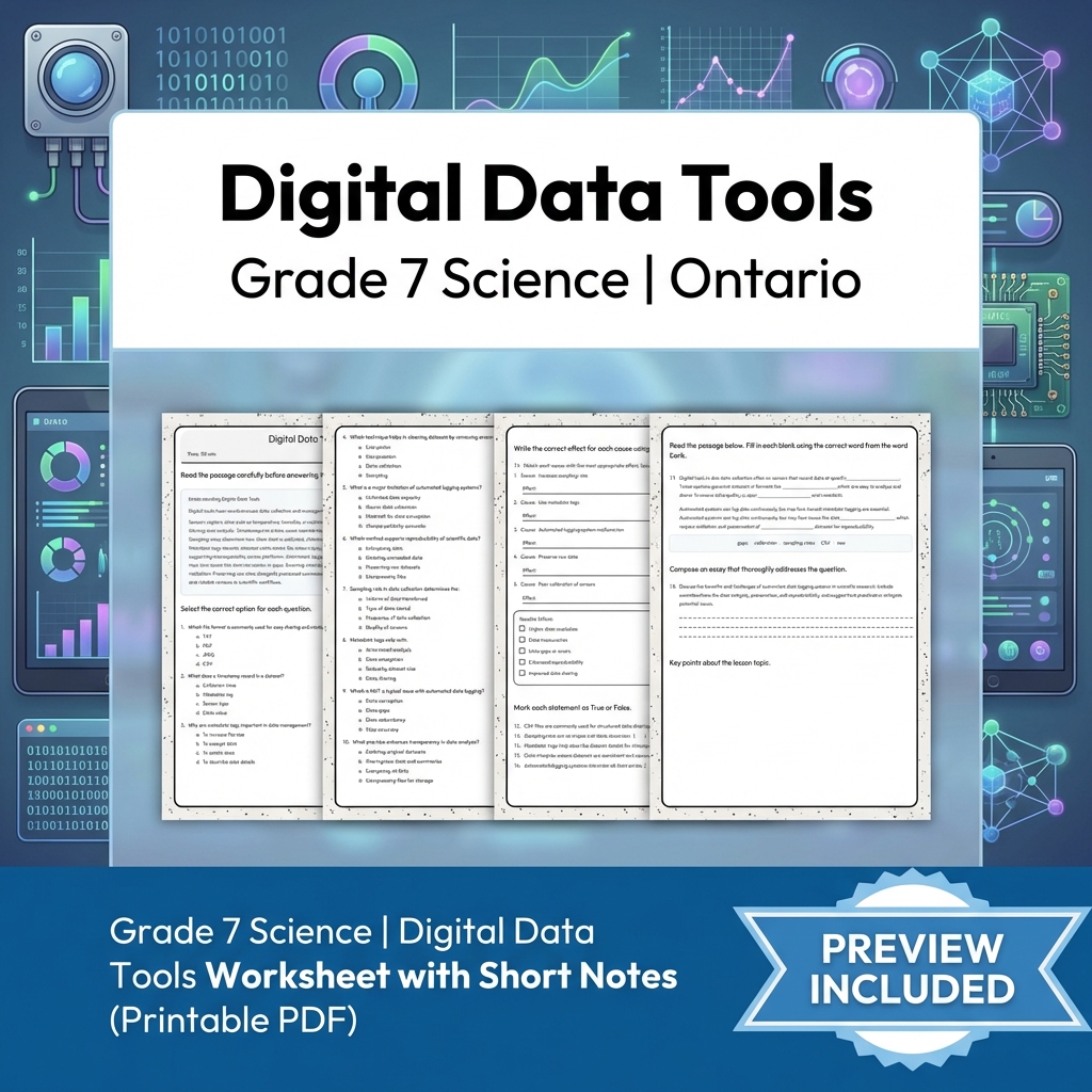 Grade 7 Science Lesson Group Bundle – Ontario Framework Worksheets — included worksheet 5