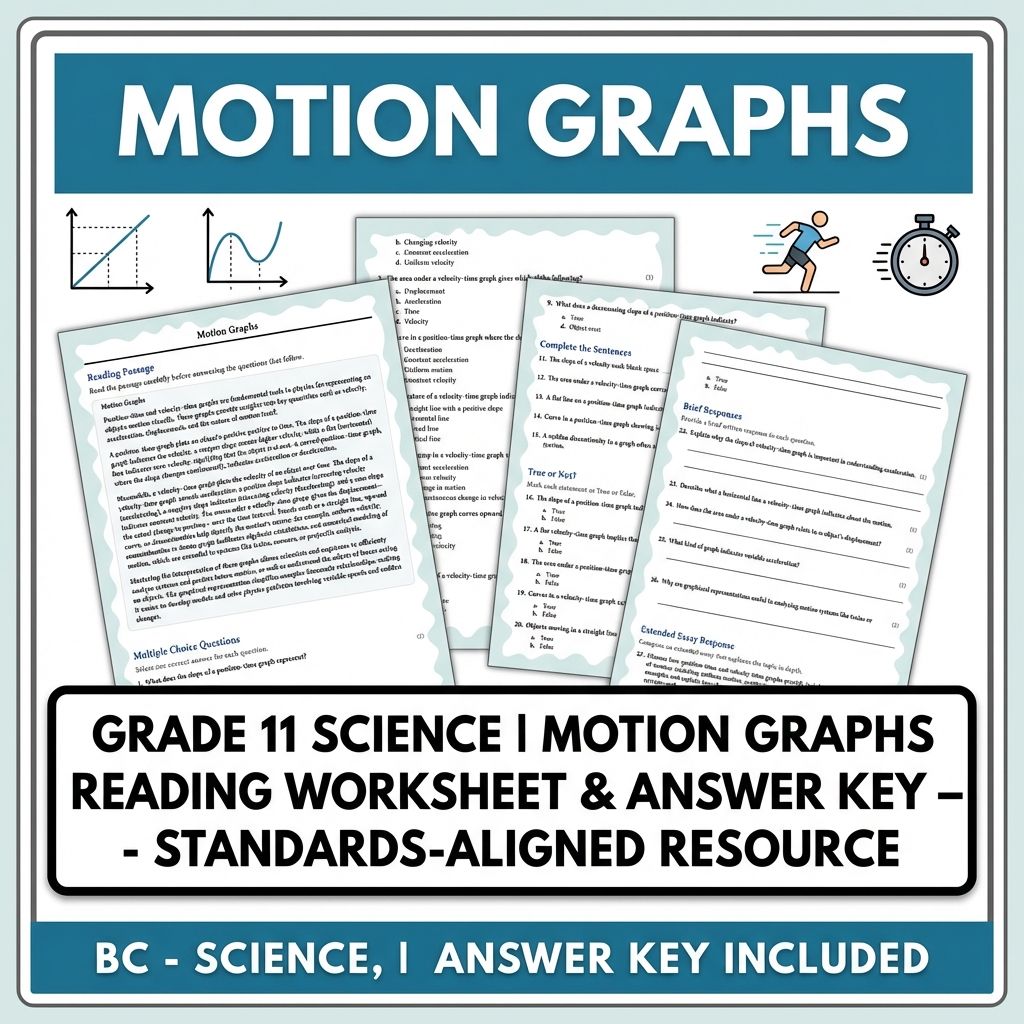 Grade 11 Science | Motion Graphs Reading Worksheet & Answer Key