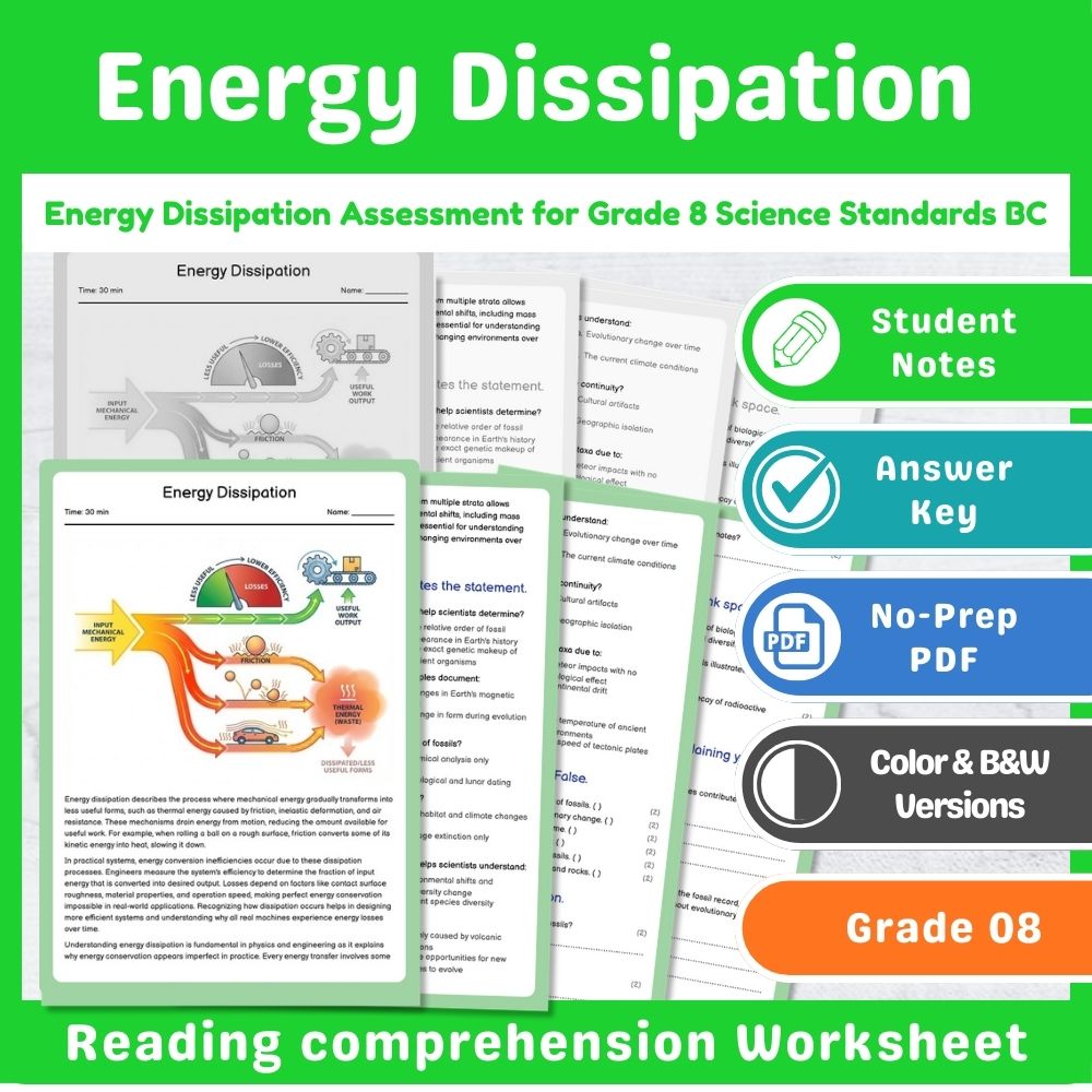Grade 8 Science Assessment – Motion & Forces Standards-Aligned Mini Bundle — included worksheet 3