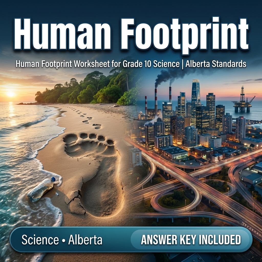 Human Footprint Worksheet for Grade 10 Science | Alberta Standards