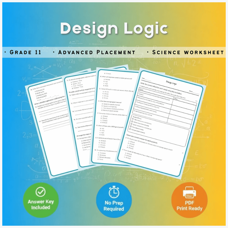 Grade 11 Science | Design Logic Principles Worksheet (AP + PDF) 