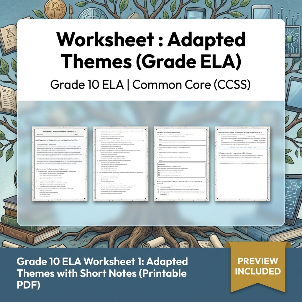 Grade 10 Source Integration & Writing Skills ELA Full-Year Bundle (CCSS) — included worksheet 11